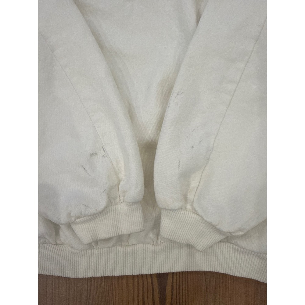 Vintage San Segal Lake Tahoe Quarter Zip Sweatshirt White Made‎ in USA Mens XL - Picture 3 of 8